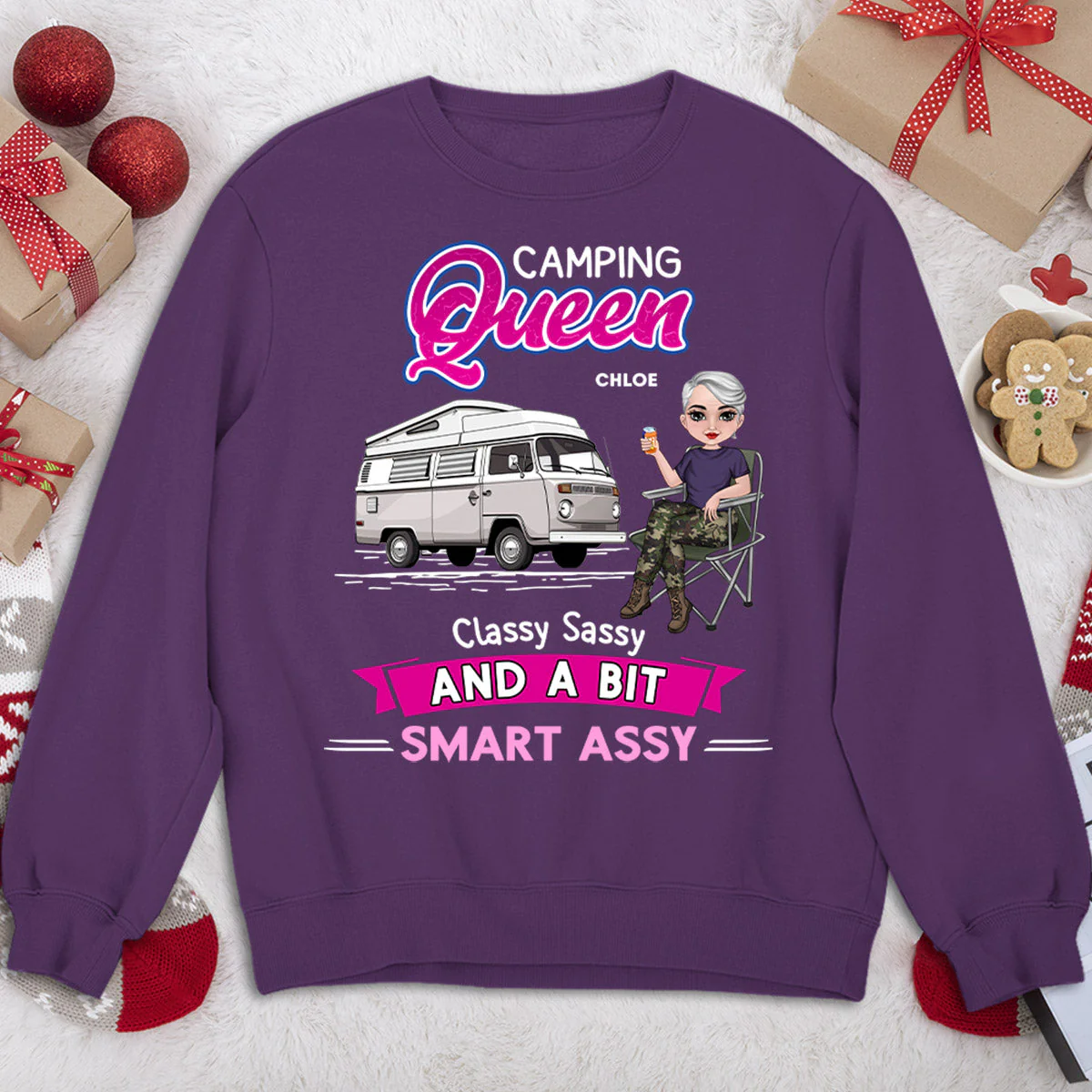 Camping Queen - Personalized Custom Sweatshirt - Image 5