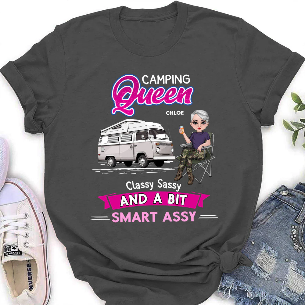 Camping Queen - Personalized Custom Women's T-shirt - Image 2