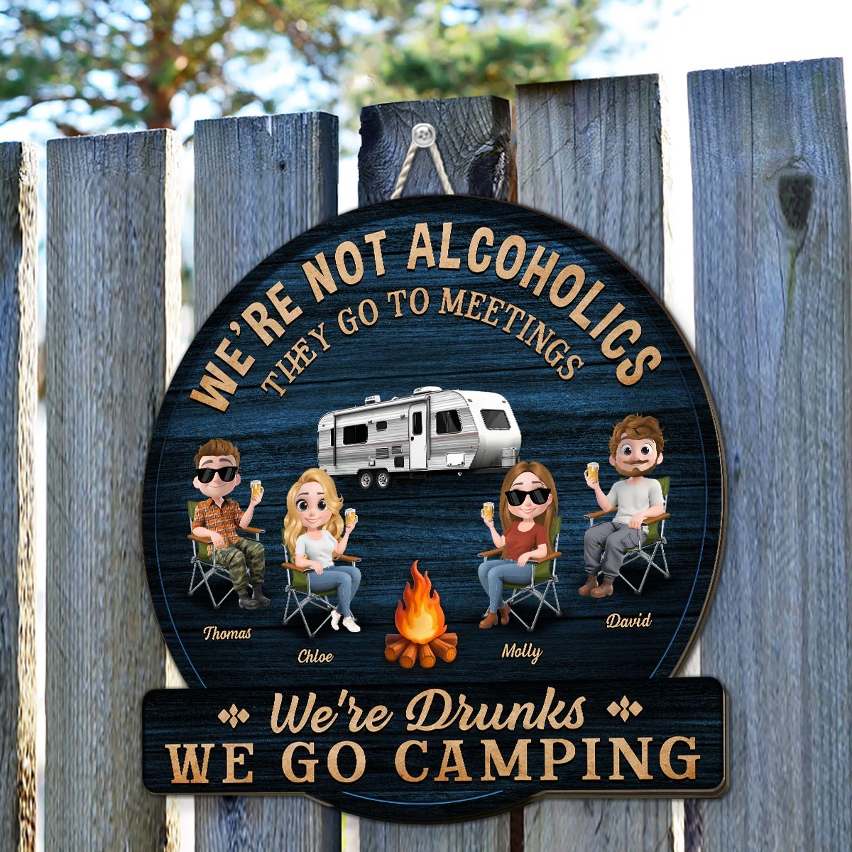 Camping Squad For Life - Personalized Custom Wood Sign - Image 3