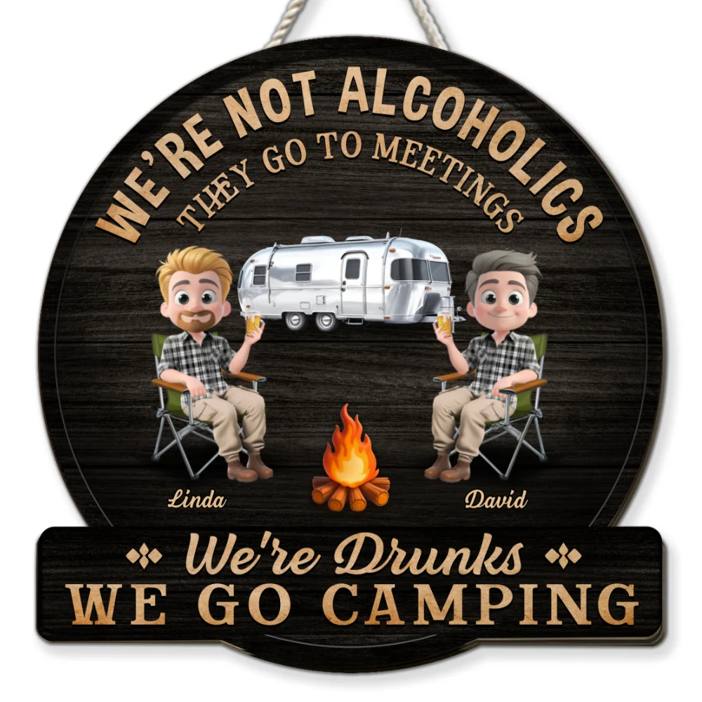 Camping Squad For Life - Personalized Custom Wood Sign - Image 5