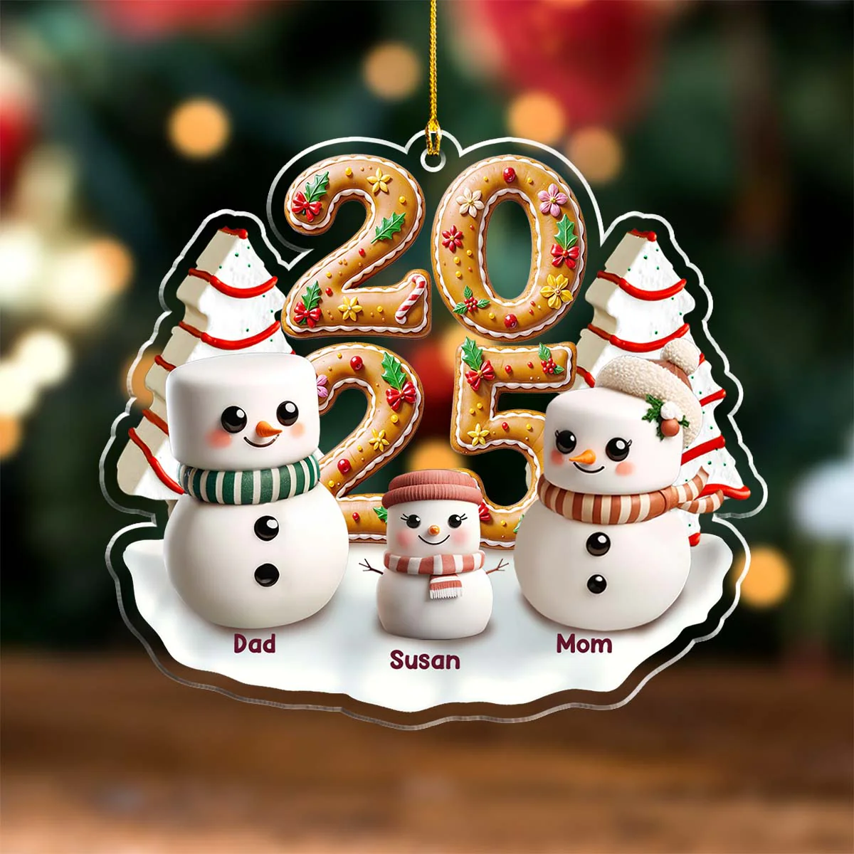 Candyland Family Gathering - Personalized Custom Acrylic Ornament - Image 4