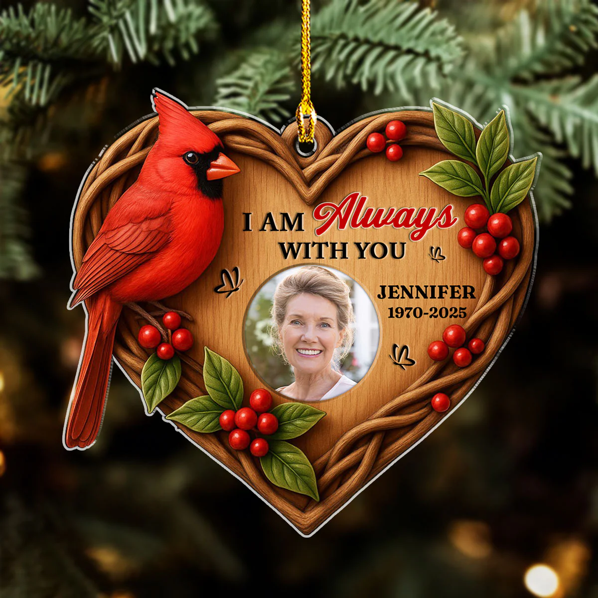 Cardinal Appear When You Are Here - Personalized Custom Acrylic Ornament - Image 5