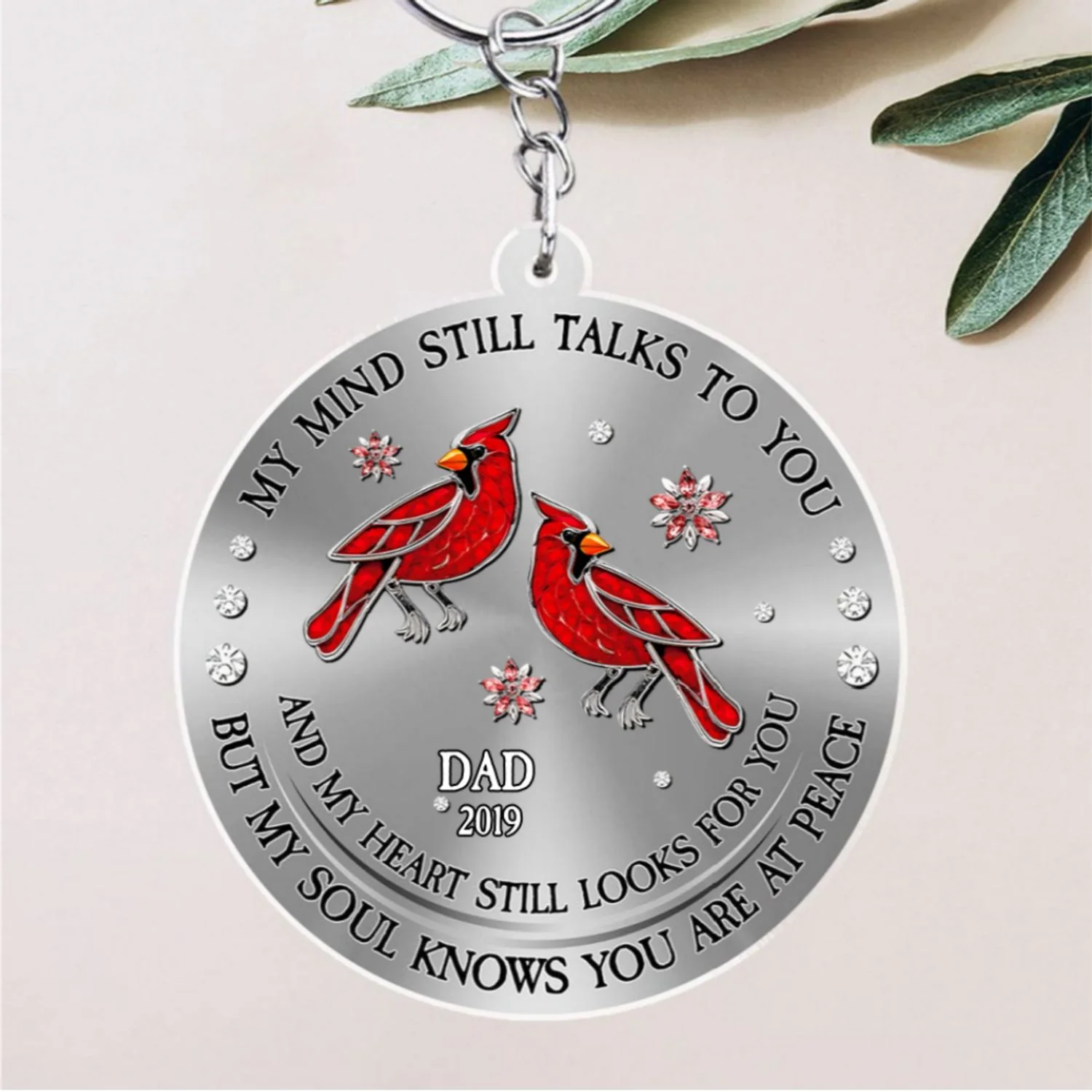 Cardinal Hummingbird My Mind My Heart My Soul - Personalized Custom Acrylic Keychain - Image 6