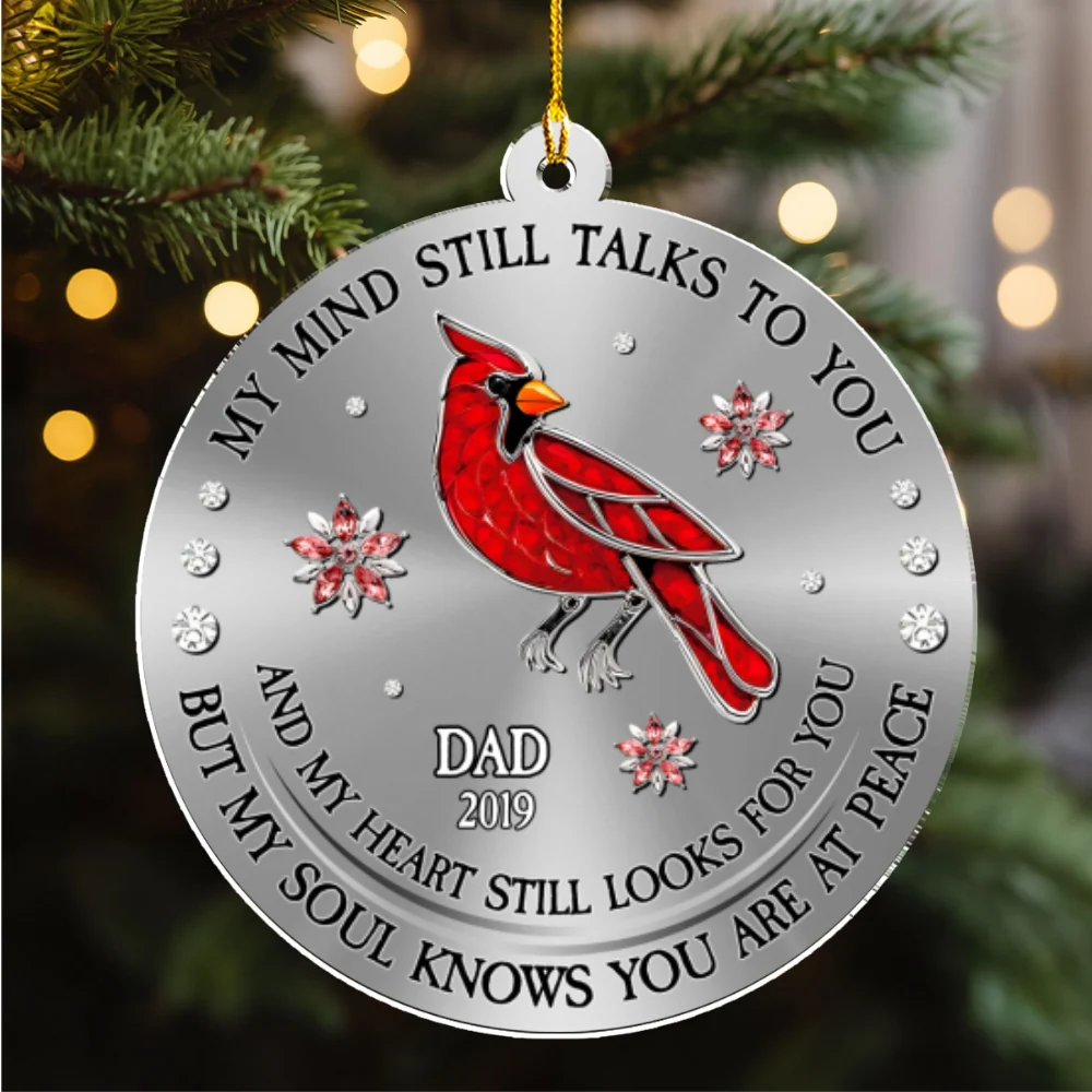 Cardinal Hummingbird My Mind My Heart My Soul - Personalized Custom Acrylic Ornament - Image 6