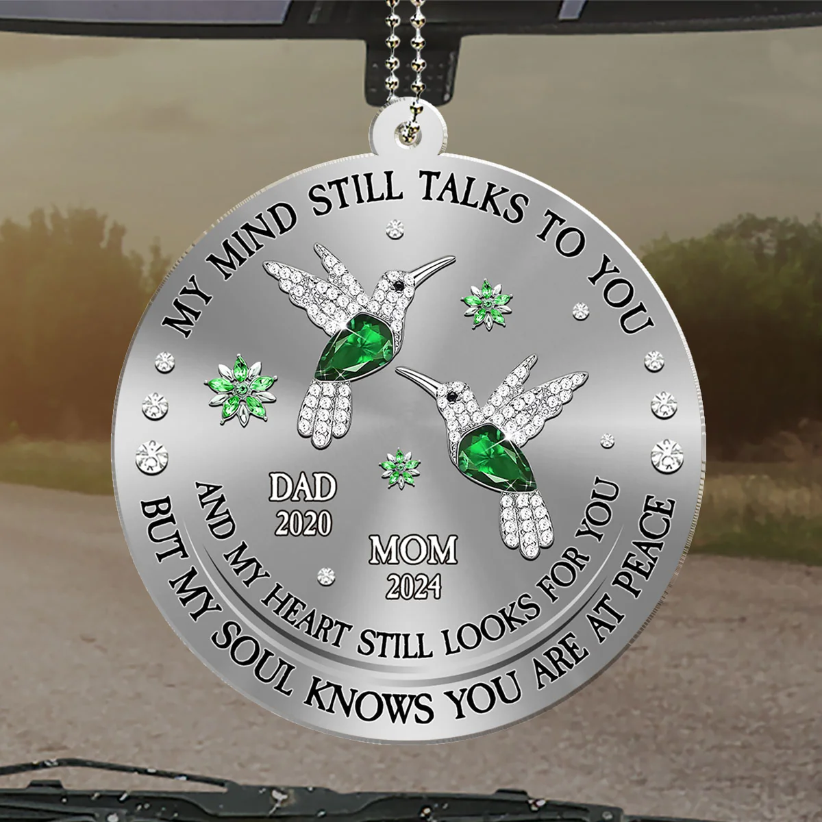 Cardinal Hummingbird My Mind My Heart My Soul - Personalized Custom Car Ornament - Image 4