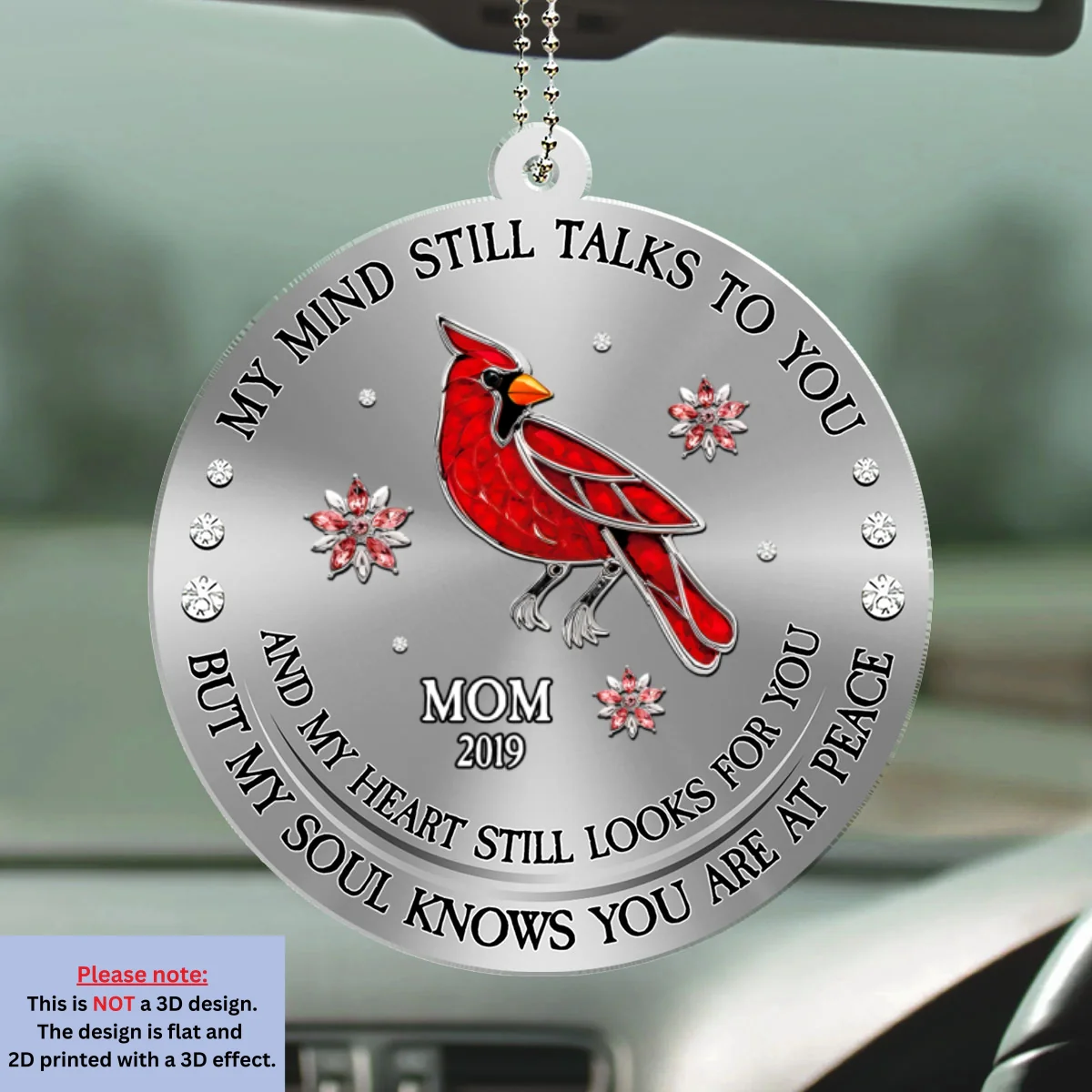Cardinal Hummingbird My Mind My Heart My Soul - Personalized Custom Car Ornament - Image 5