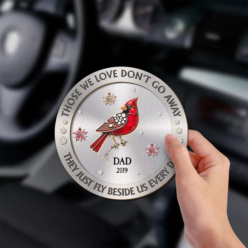 Cardinal Hummingbird Those We Love Beside Us Every Day - Personalized Custom Car Visor Clip - Image 4