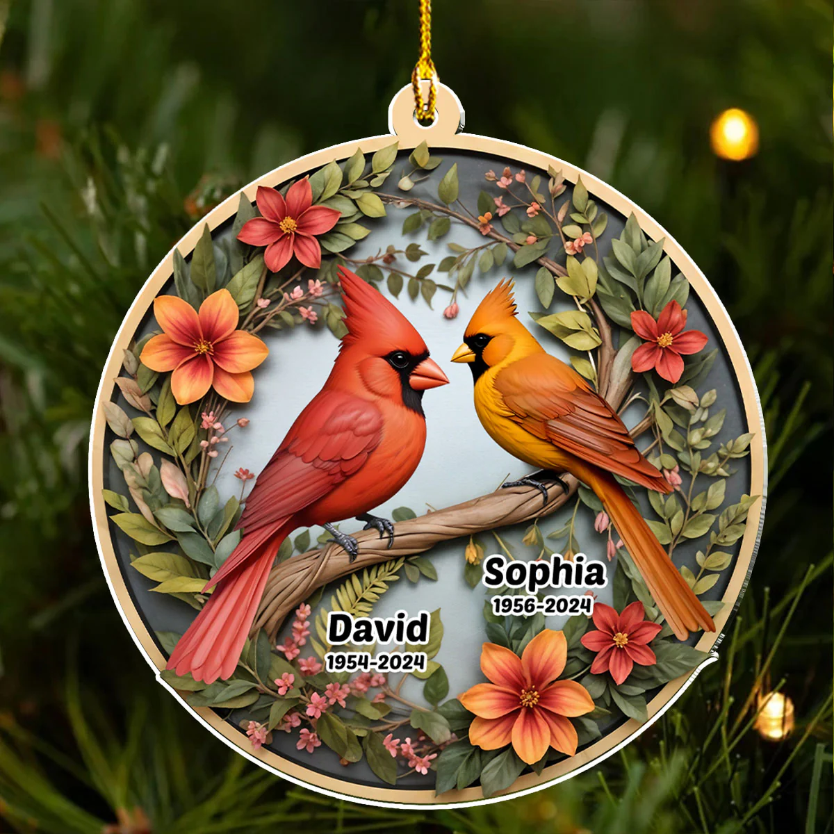Cardinals Appear When Angels Are Near - Personalized Custom Acrylic Ornament - Image 4