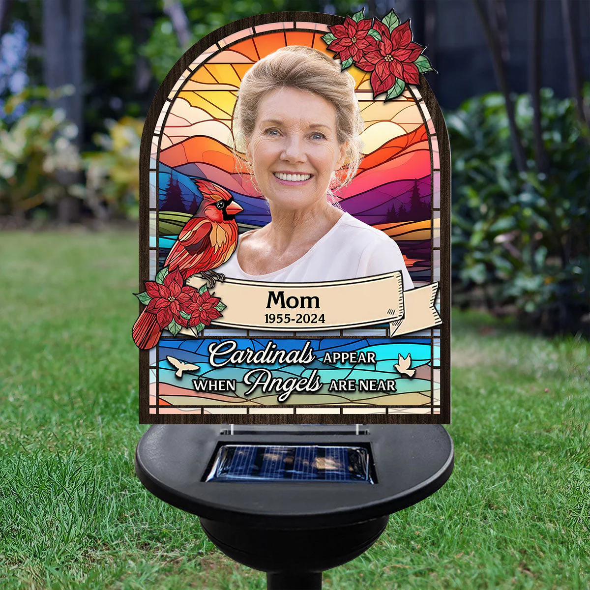 Cardinals Appear When Angels Are Near - Personalized Custom Solar Light - Image 2
