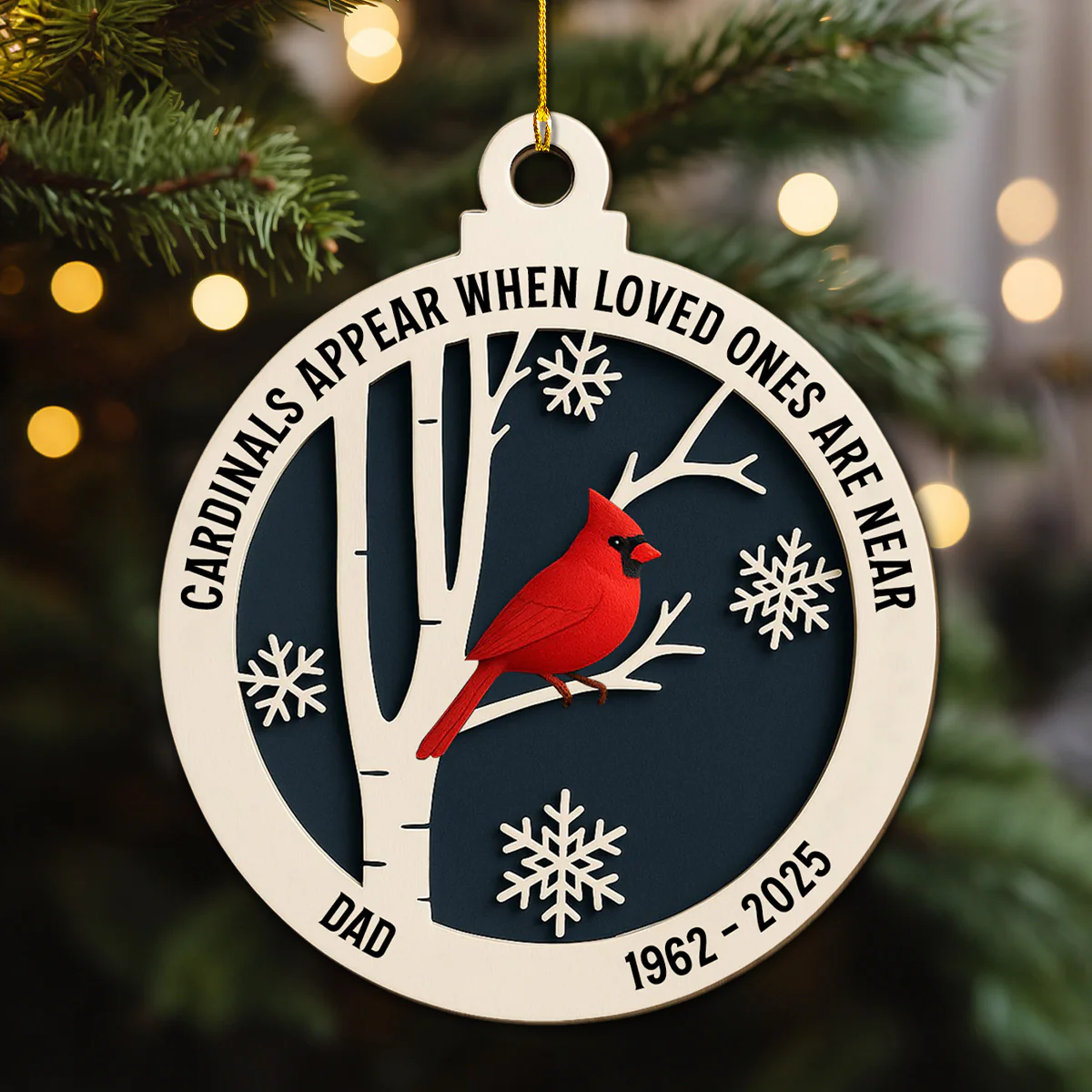 Cardinals Bring Memories Back Home - Personalized Custom 3D Effect Wood Ornament