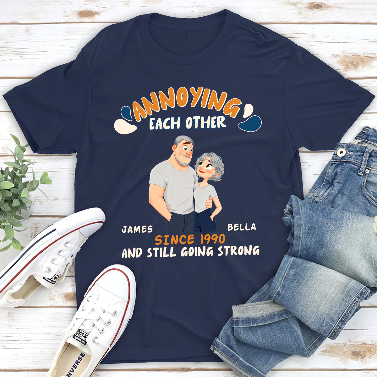 Caricature Love Couple - Personalized Custom Shirt - Image 2