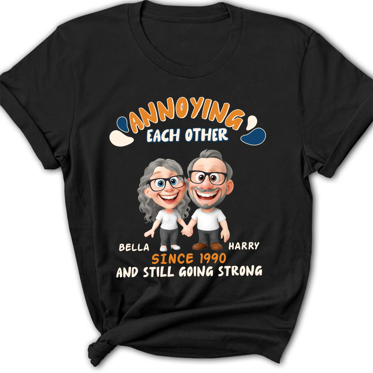 Caricature Love Couple - Personalized Custom Shirt - Image 2