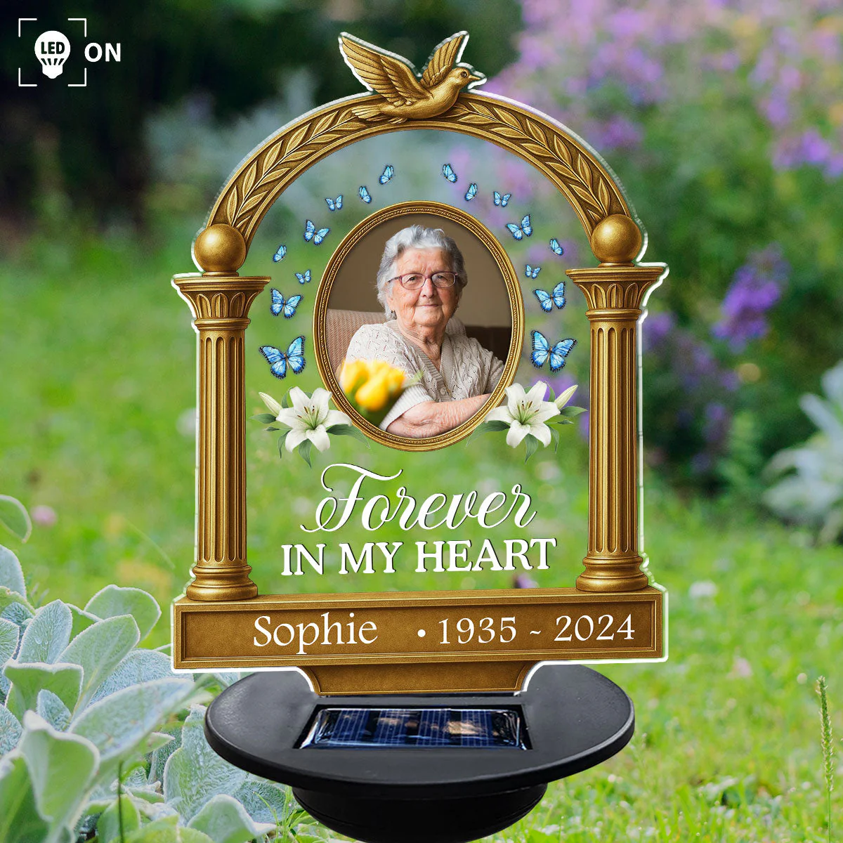 Carried In My Heart - Personalized Custom Solar Light - Image 2