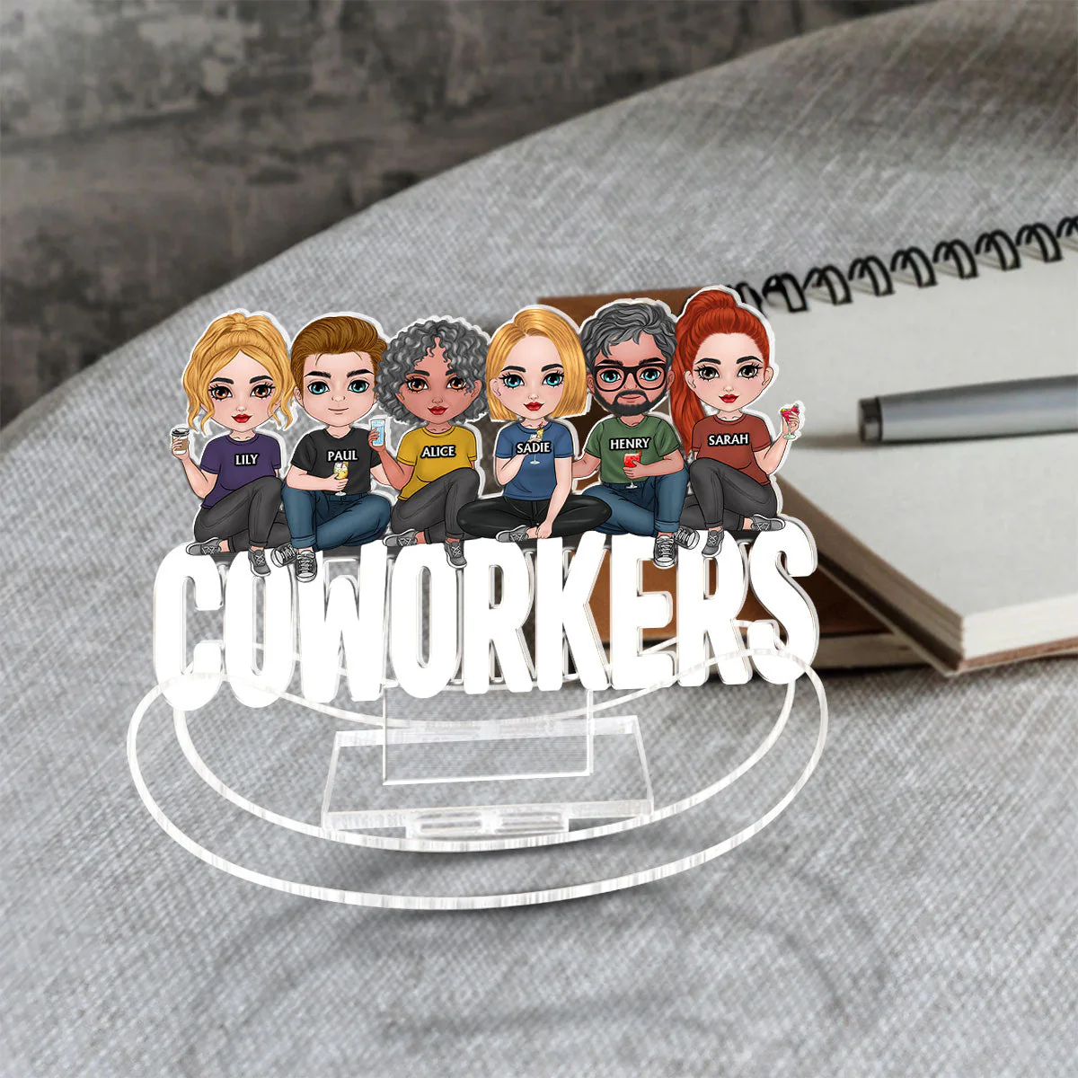 Cartoon Bestie - Personalized Custom Acrylic Shaking Stand - Image 5