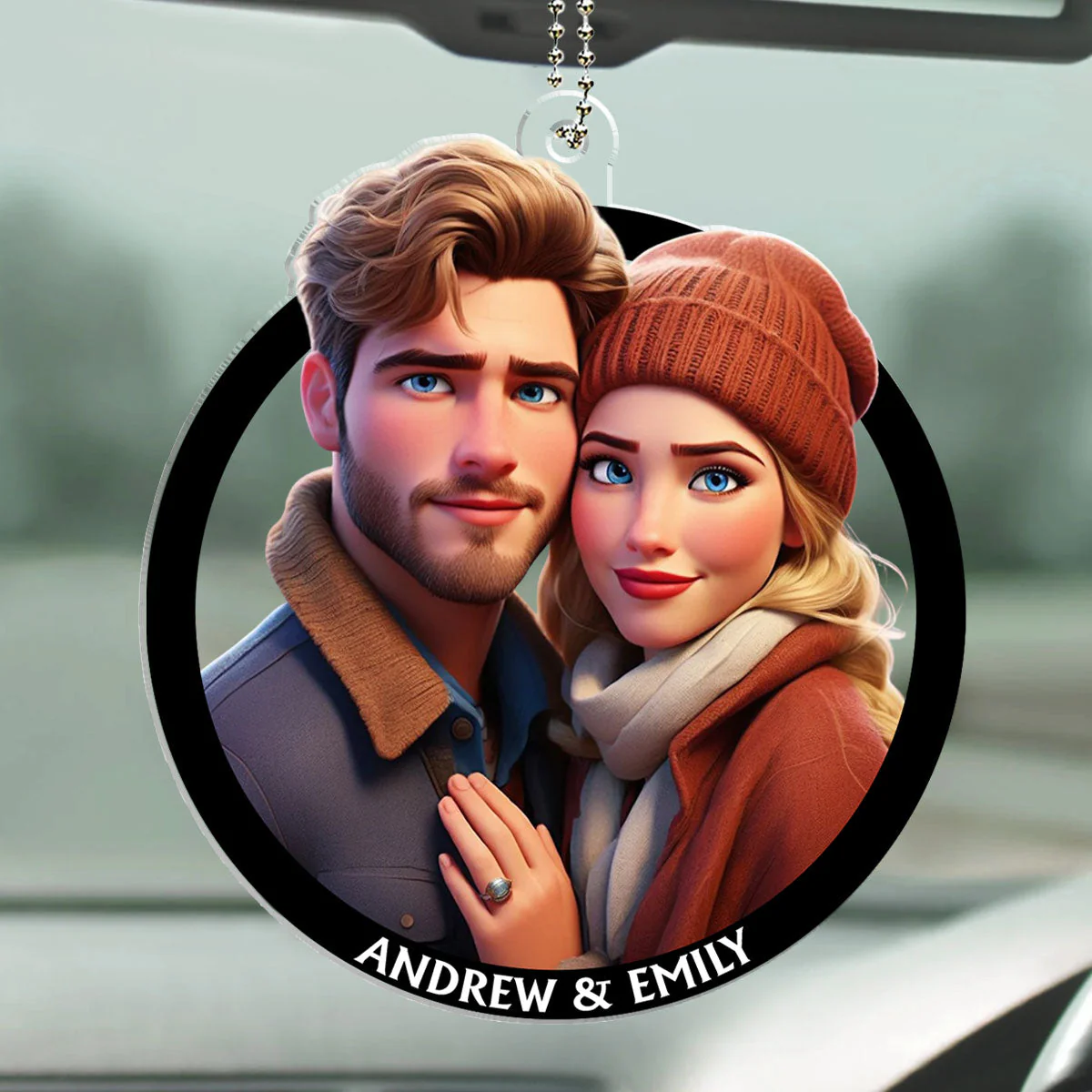 Cartoon Drive Safe My Love - Personalized Custom Car Ornament