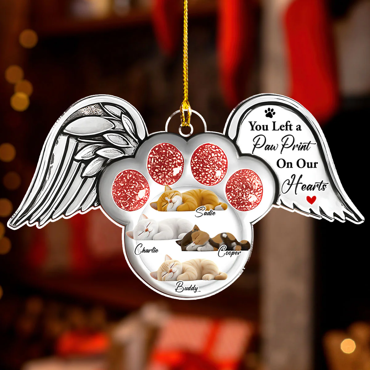Cat In Heaven - Personalized Custom Acrylic Ornament - Image 2