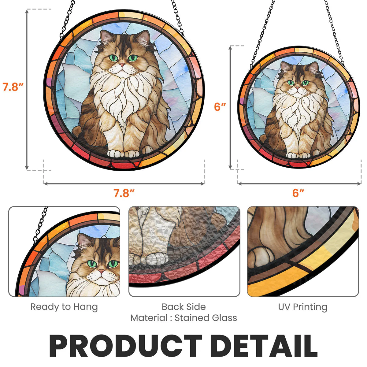 Cat Photo - Personalized Custom Window Hanging Suncatcher - Image 3