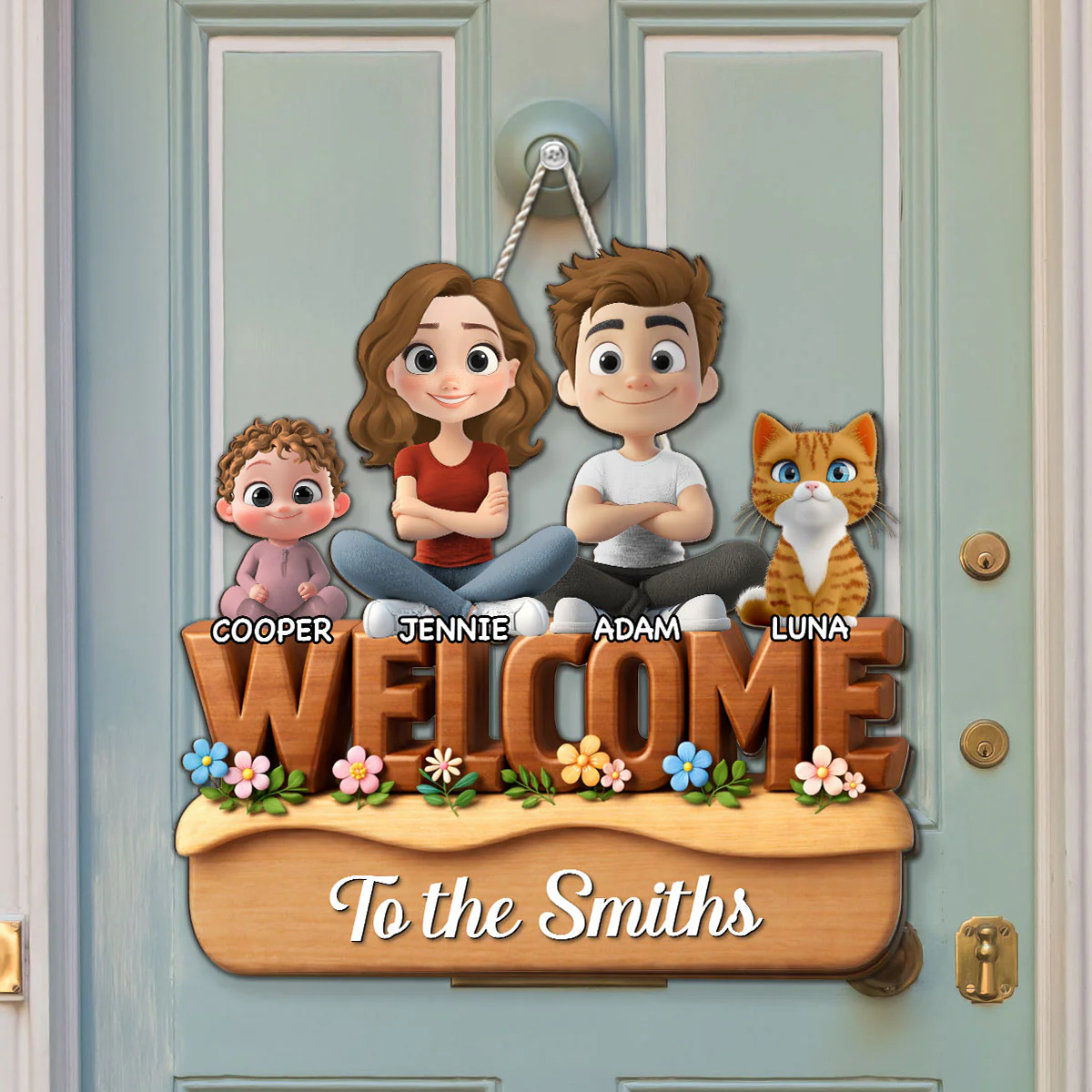 Cats Are Nice Here - Personalized Custom 3D Effect Wood Sign - Image 2