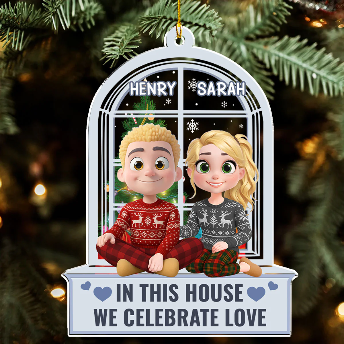 Celebrate Love Window - Personalized Custom Acrylic Ornament - Image 5