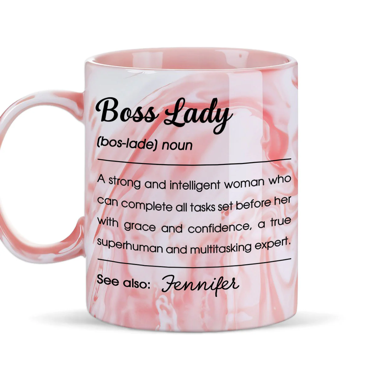 CEO Of Everything - Personalized Custom Pink Marble Mug