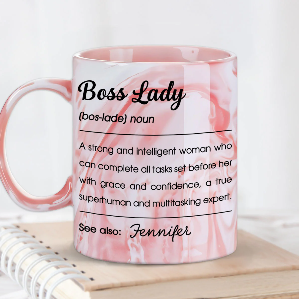 CEO Of Everything - Personalized Custom Pink Marble Mug - Image 3