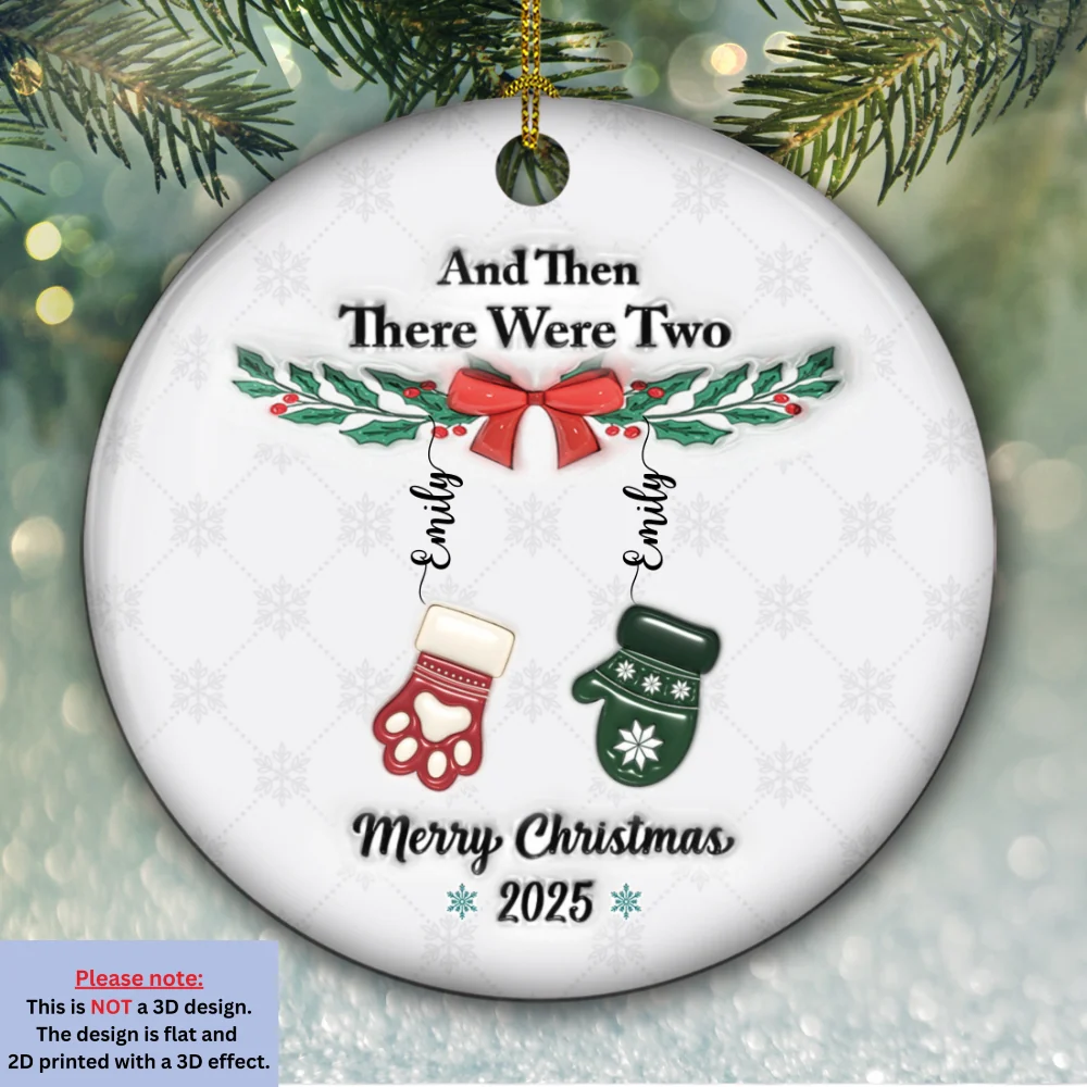 Ceramic Cozy Christmas Family - Personalized Custom 3D Inflated Effect Ceramic Ornament - Image 6