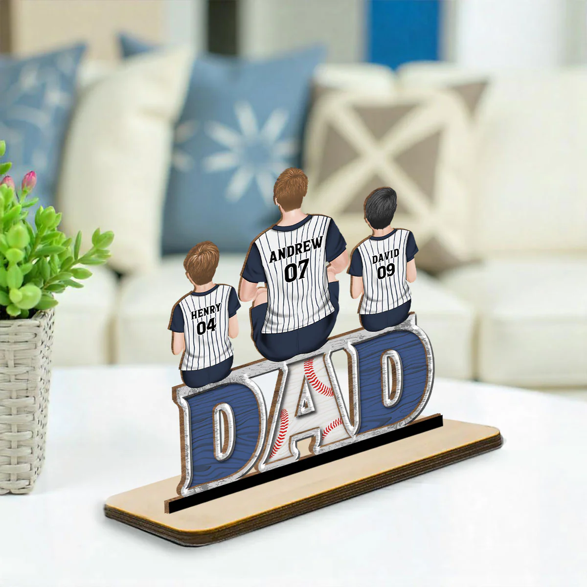 Champions From Daddy Love - Personalized Custom 2-Layer Wood Plaque With Flat Base - Image 3