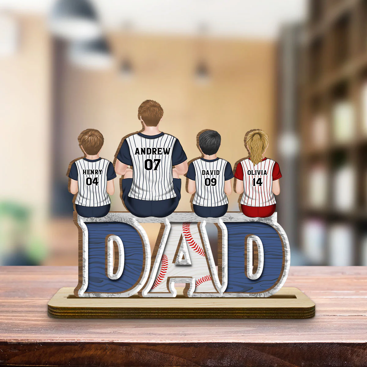 Champions From Daddy Love - Personalized Custom 2-Layer Wood Plaque With Flat Base - Image 4