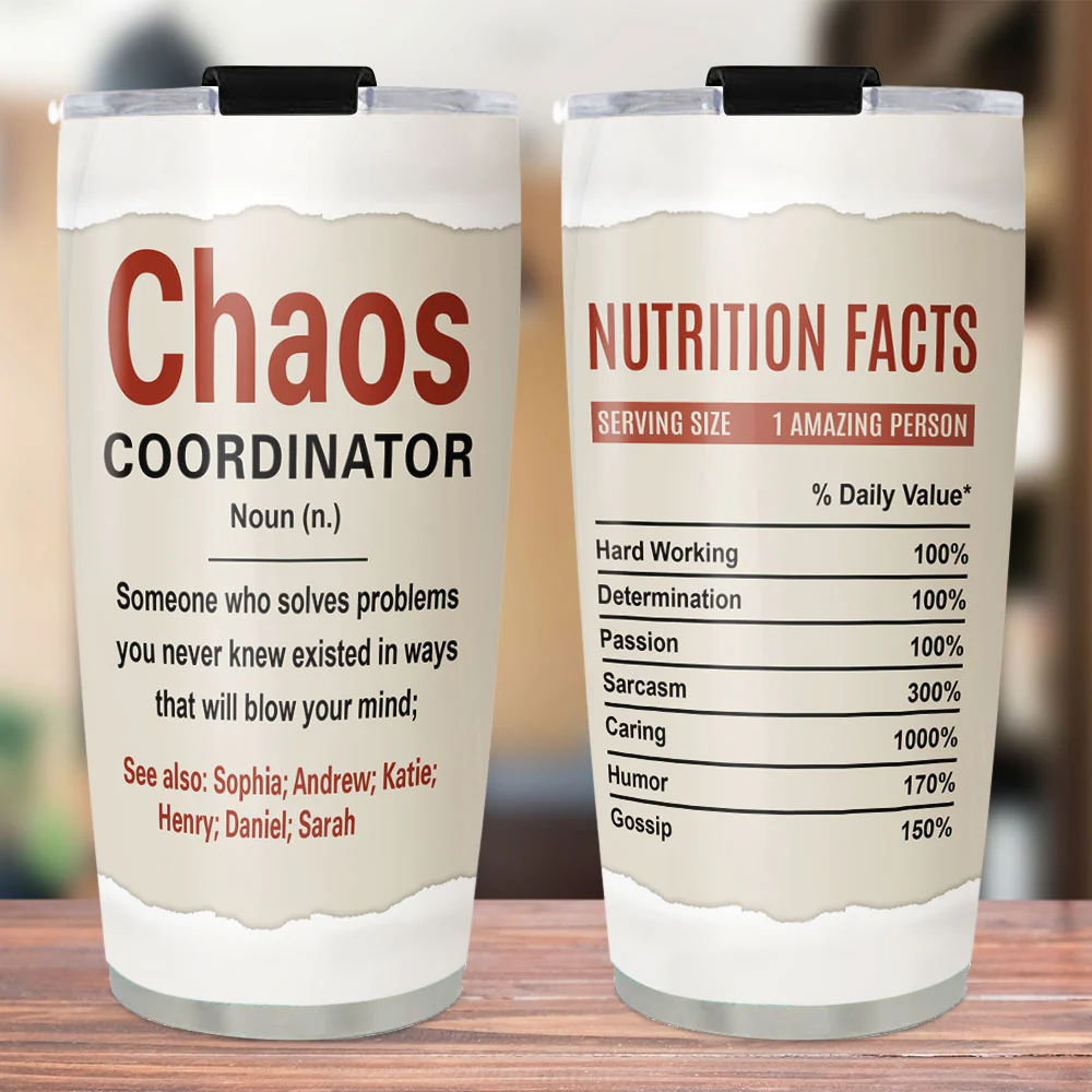 Chaos Coordinator - Personalized Custom Tumbler - Image 3