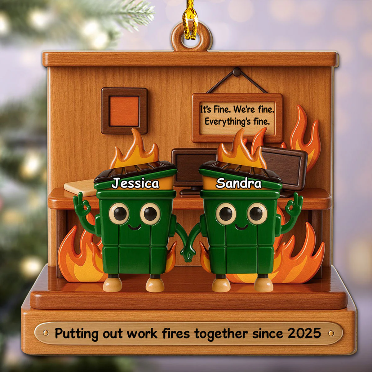 Chaos Crew Since Day One  - Personalized Custom 3D Effect Wood Ornament