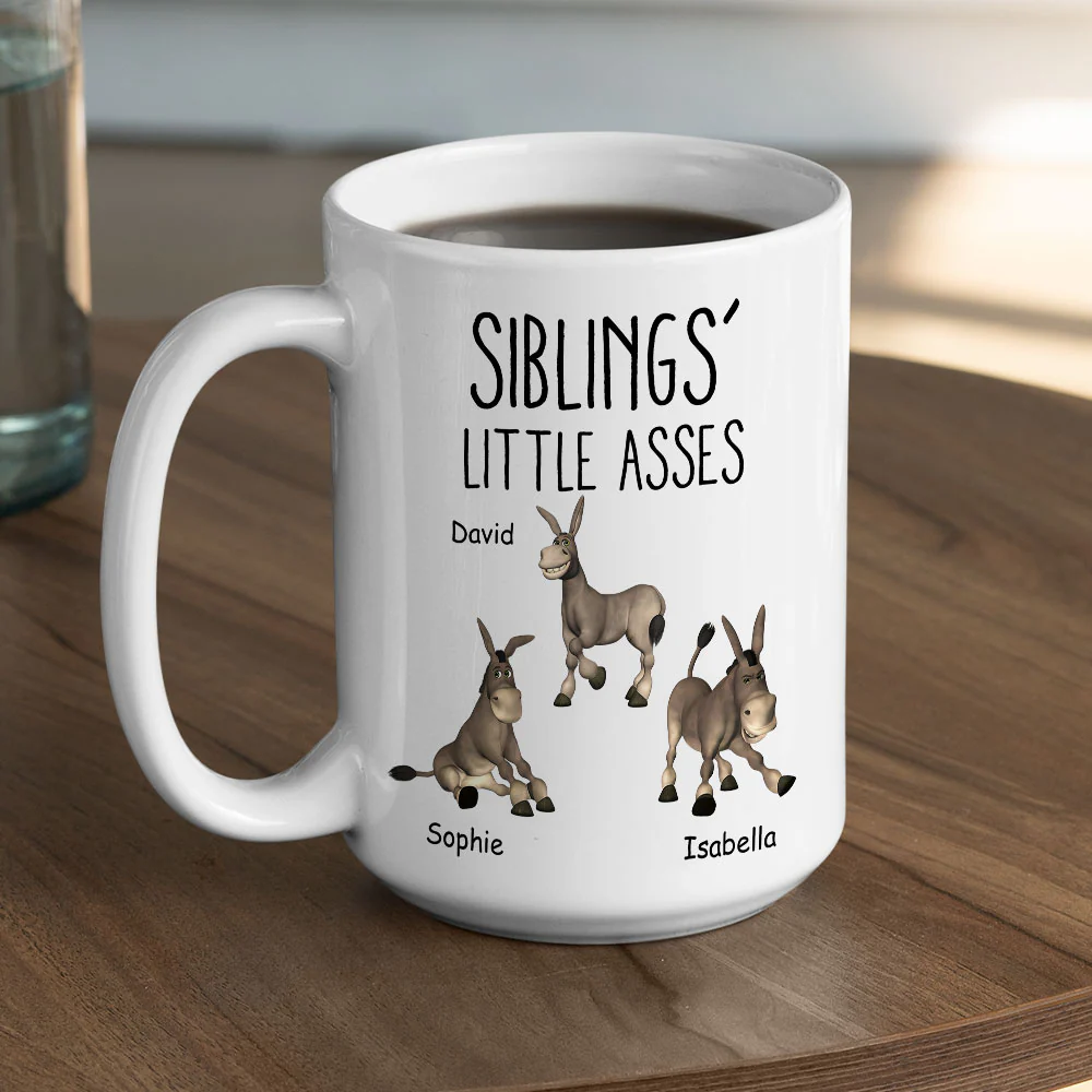 Chaos Powered By Siblings - Personalized Custom Coffee Mug - Image 4