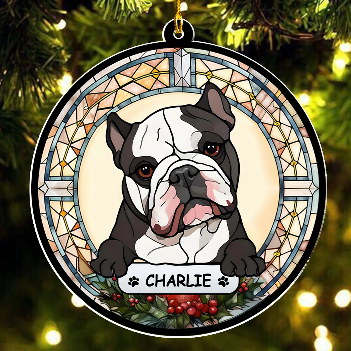 Cheerful Christmas - Personalized Custom Acrylic Ornament - Image 3