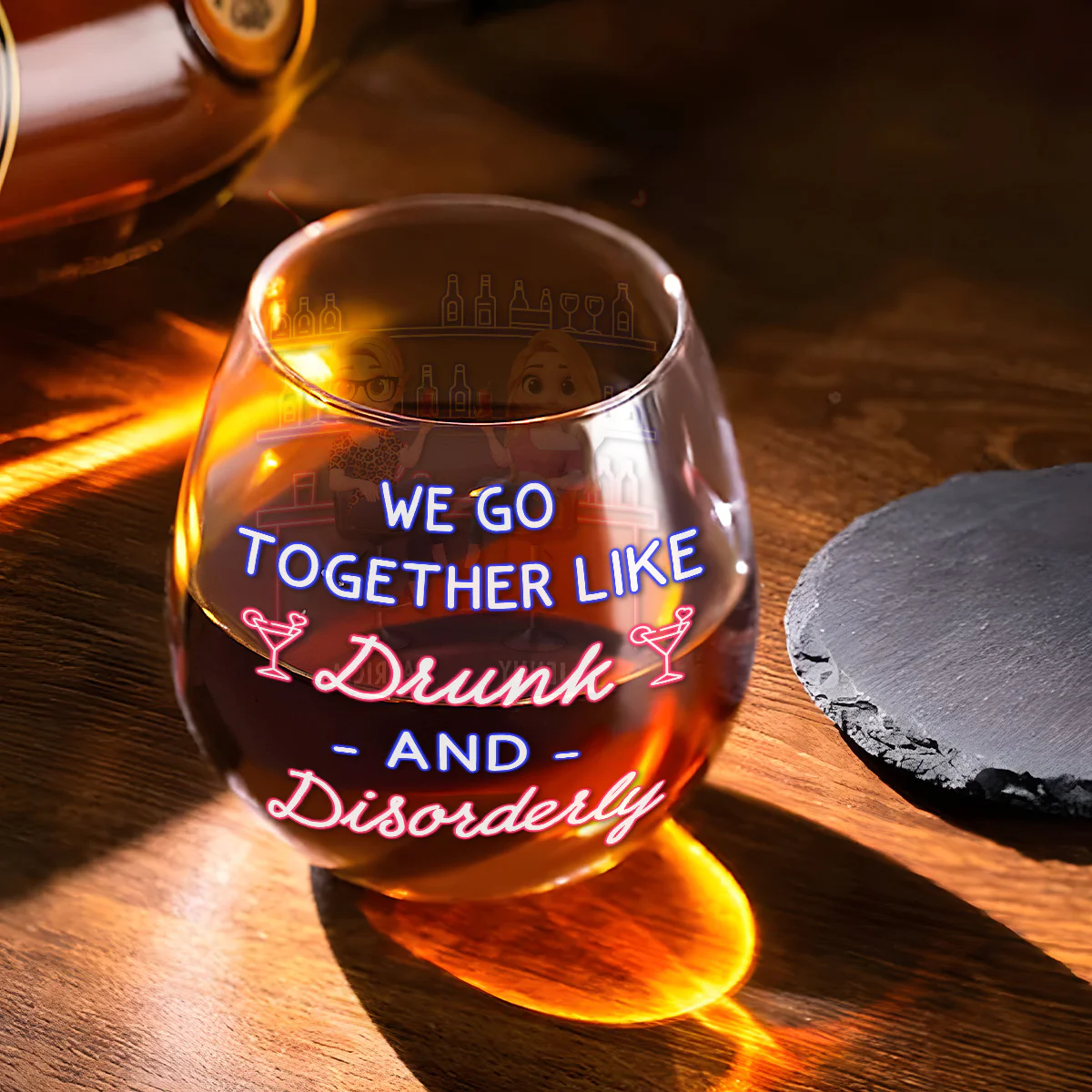 Cheers To Friendship - Personalized Custom Wine Glass - Image 3
