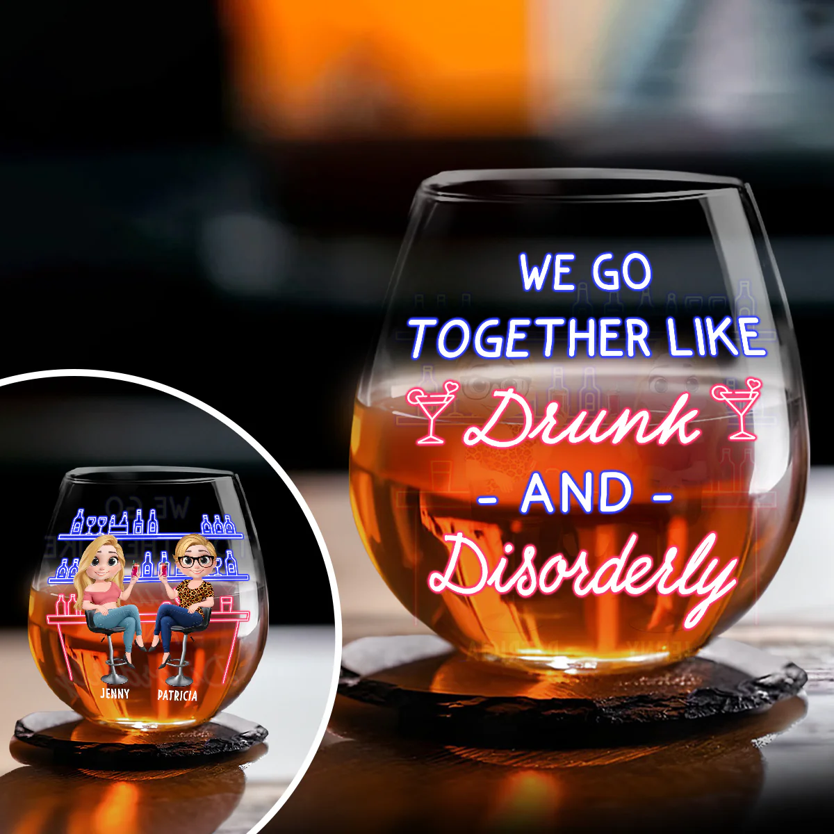 Cheers To Friendship - Personalized Custom Wine Glass - Image 4
