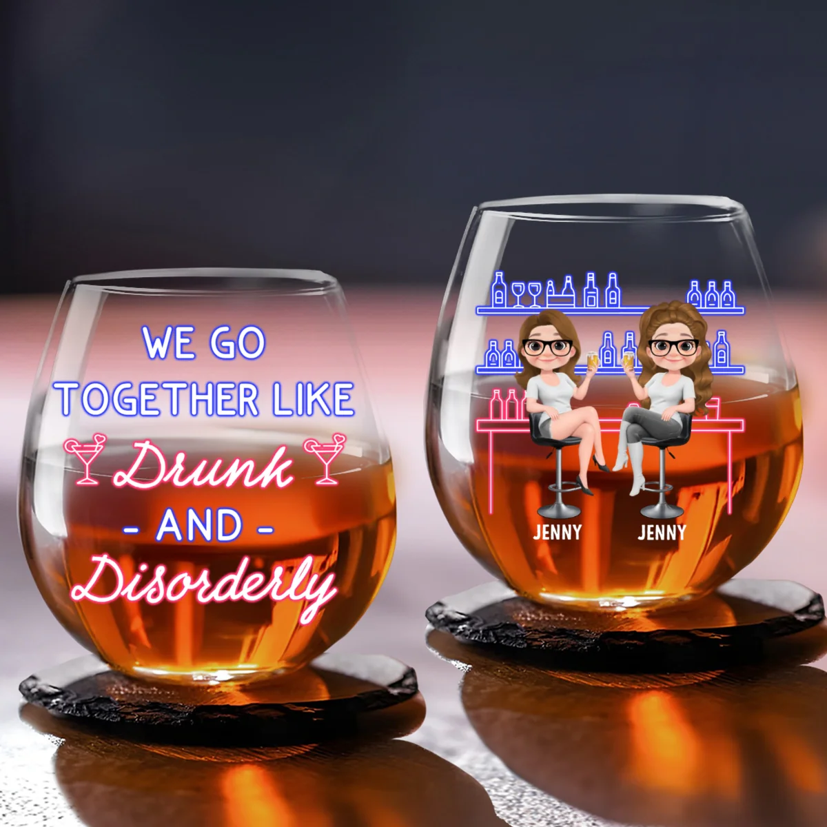 Cheers To Friendship - Personalized Custom Wine Glass - Image 5