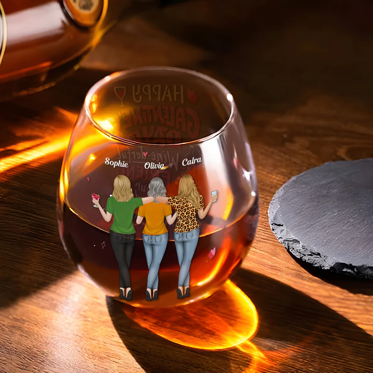 Cheers To Friendship - Personalized Custom Wine Glass - Image 4