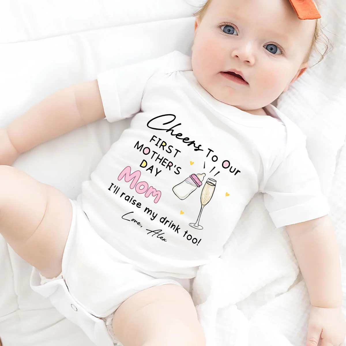 Cheers To Our - Personalized Custom Baby Onesie - Image 2