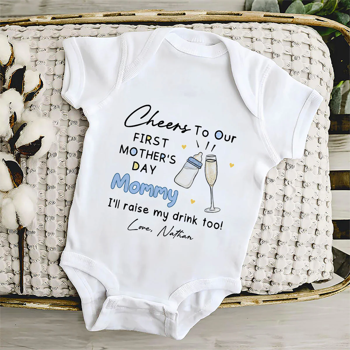 Cheers To Our - Personalized Custom Baby Onesie - Image 3