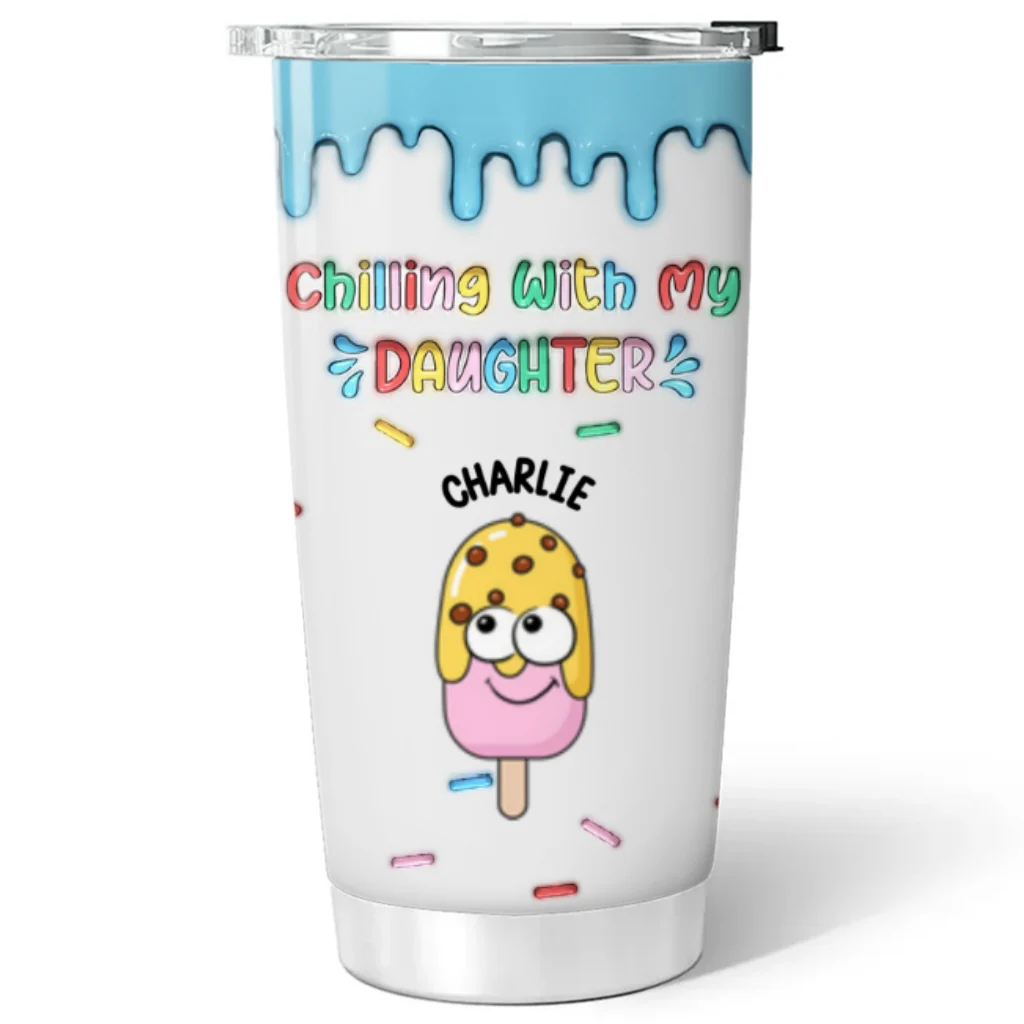 Chilling With My Grandkids - Personalized Custom 3D Inflated Effect Tumbler - Image 6