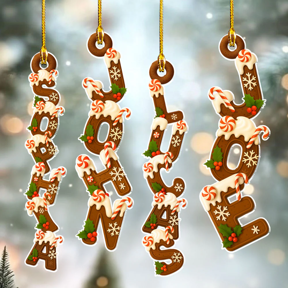 Chocolate Christmas Letters - Personalized Custom Acrylic Ornament