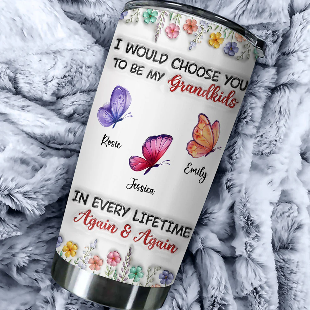 Choose They To Be My Grandkids - Personalized Custom 3D Inflated Effect Tumbler - Image 4
