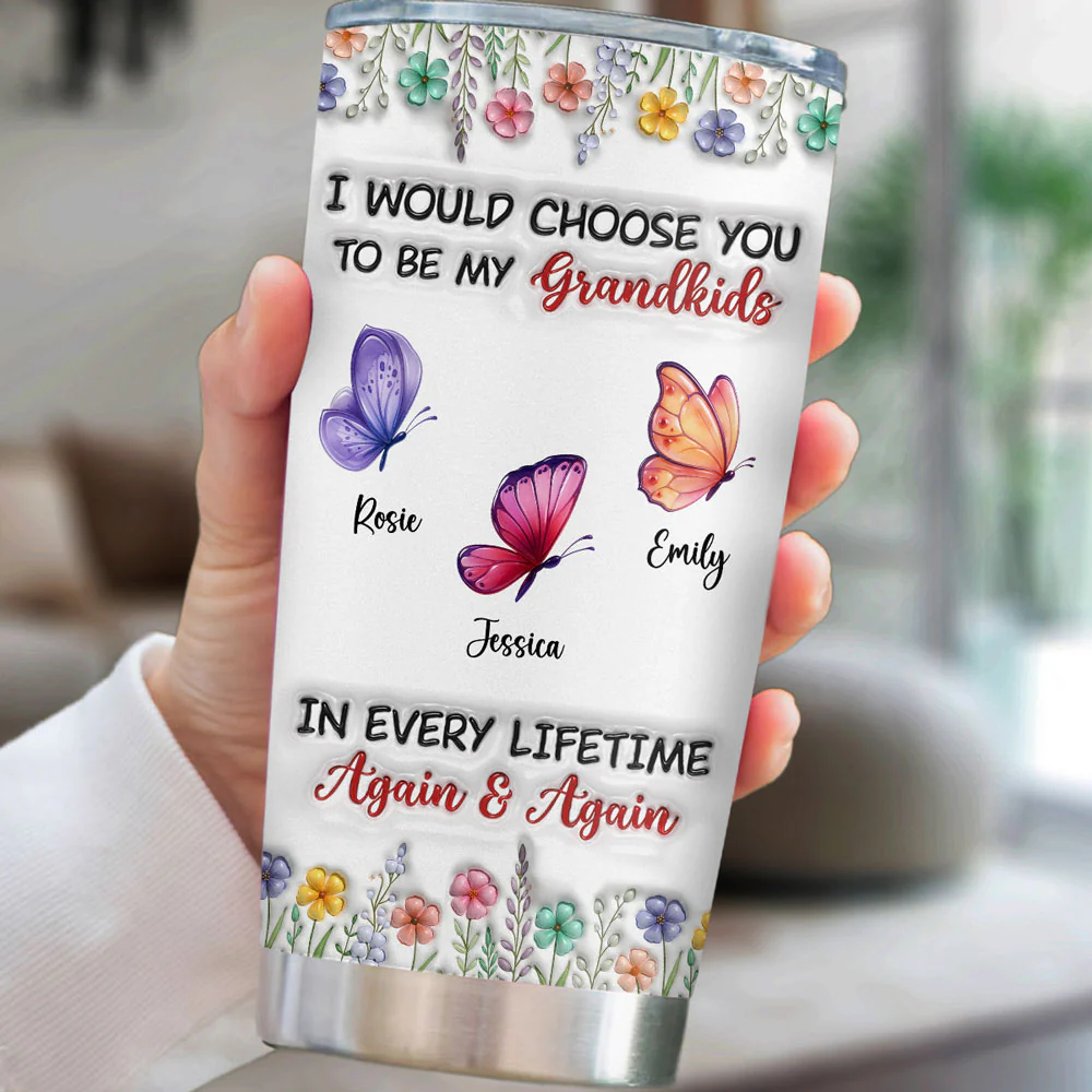 Choose They To Be My Grandkids - Personalized Custom 3D Inflated Effect Tumbler - Image 5