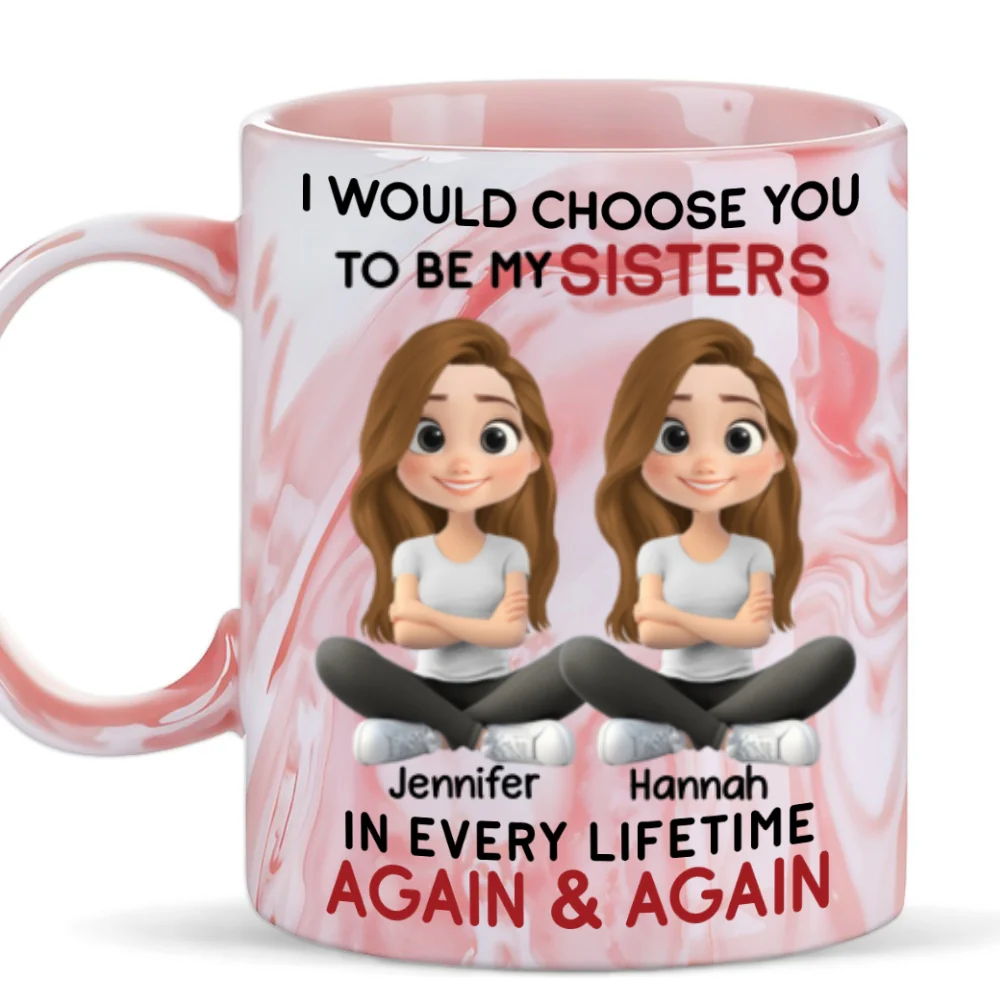 Choose You - Personalized Custom Pink Marble Mug - Image 6