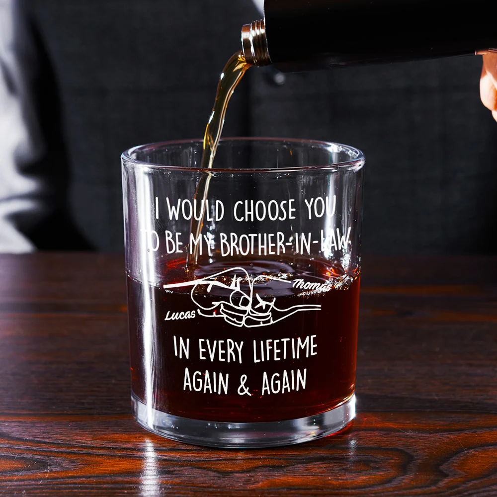 Choose You To Be My Brother - Personalized Custom Whiskey Glass - Image 3