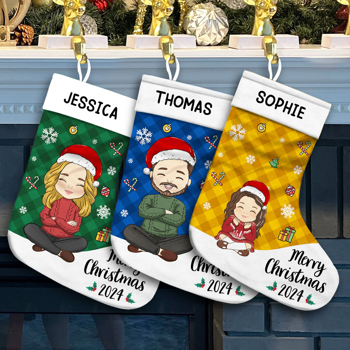 Christmas 2024 - Personalized Custom Christmas Stocking - Image 2