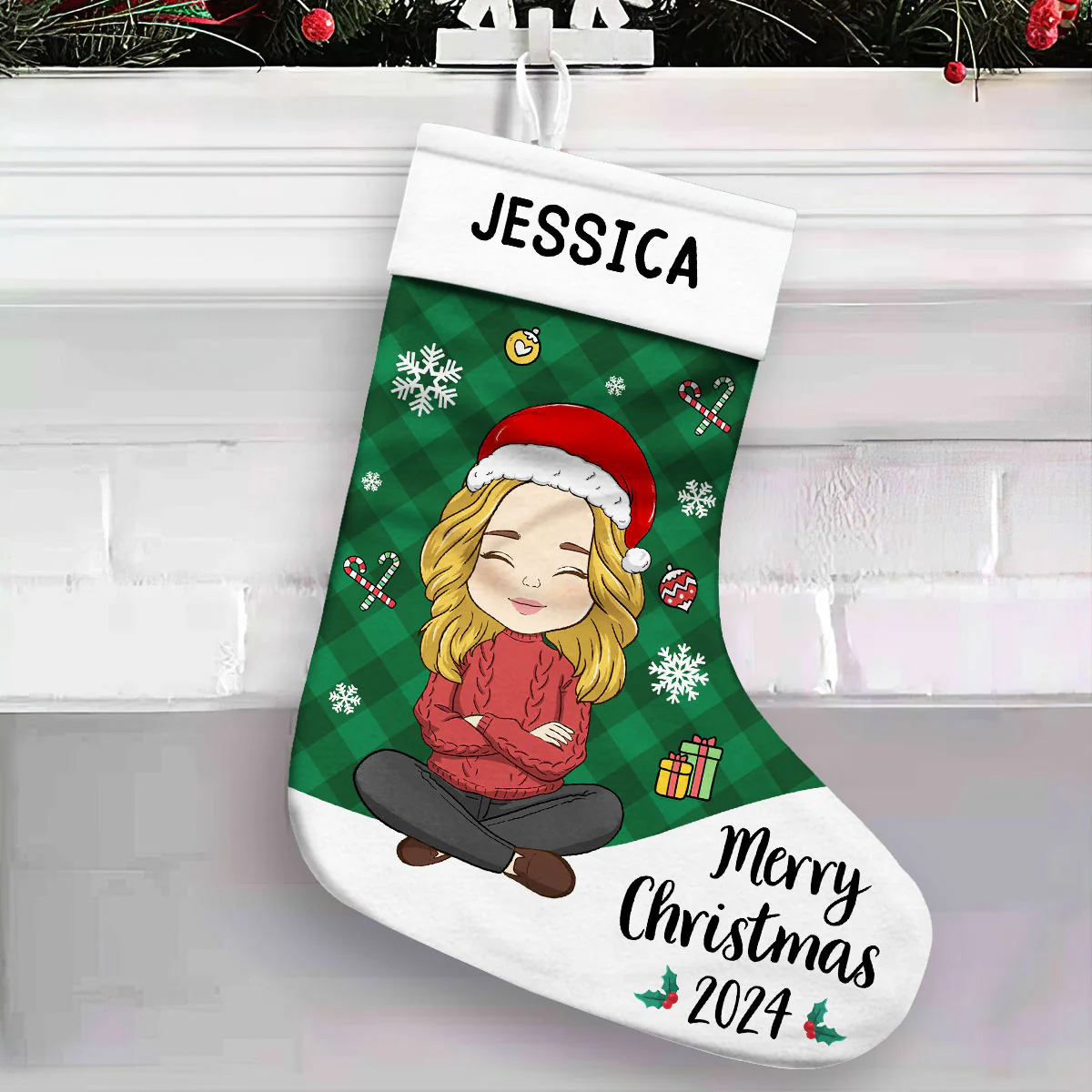 Christmas 2024 - Personalized Custom Christmas Stocking - Image 6