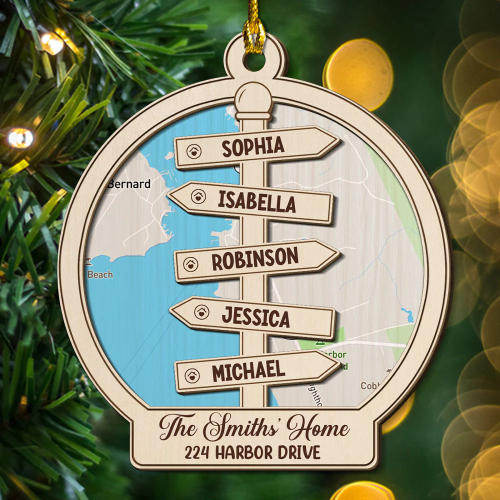 Christmas At Our Home - Personalized Custom 2-layered Wood Ornament - Image 3