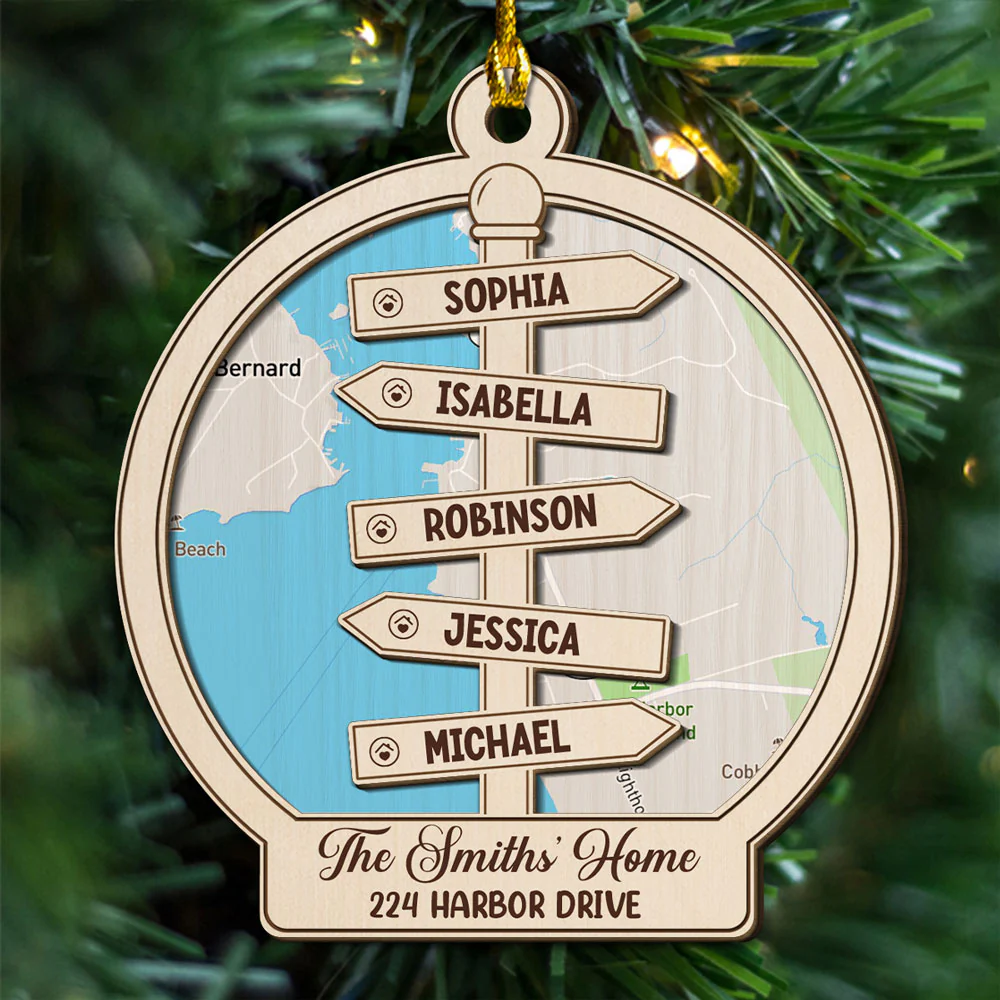 Christmas At Our Home - Personalized Custom 2-layered Wood Ornament - Image 4