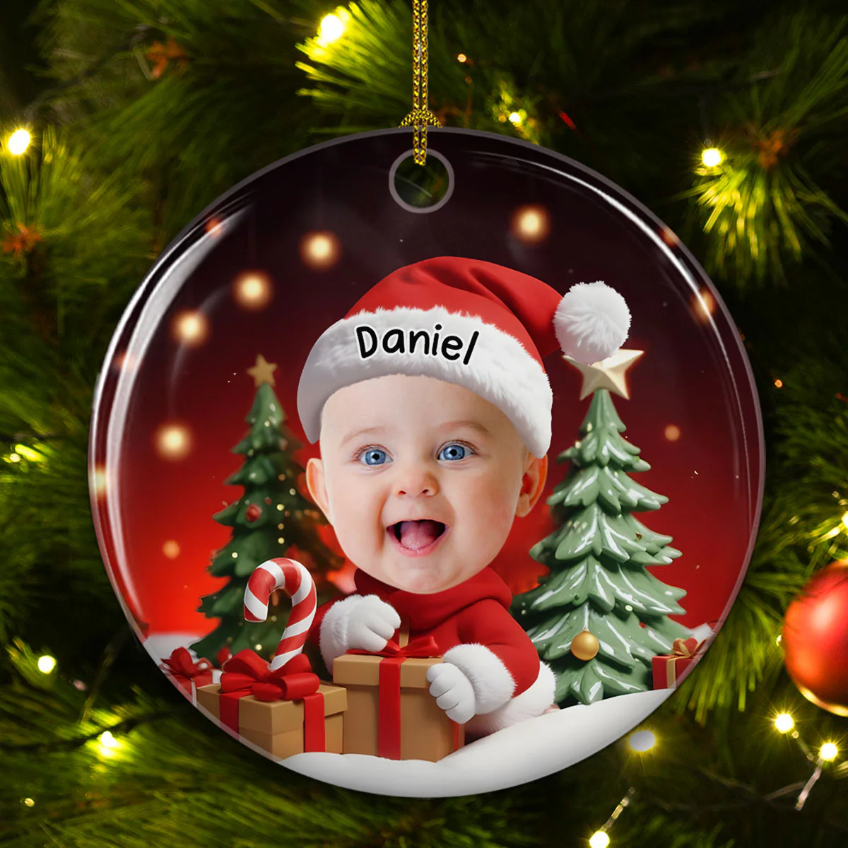 Christmas Baby - Personalized Custom Ceramic Ornament - Image 5