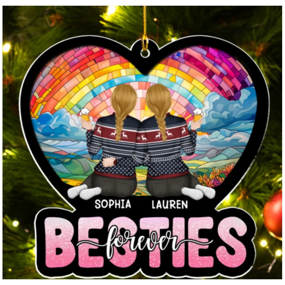 Christmas Besties - Personalized Custom Acrylic Ornament - Image 6